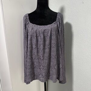 Maurices Purple Crochet Blouse
